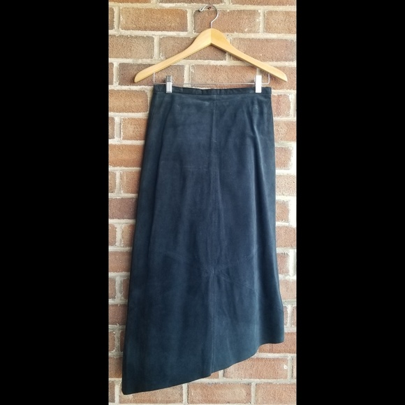 Suede Leather Banana Republic Asymmetrical Skirt - Picture 1 of 9